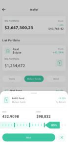 screenshot of financial app