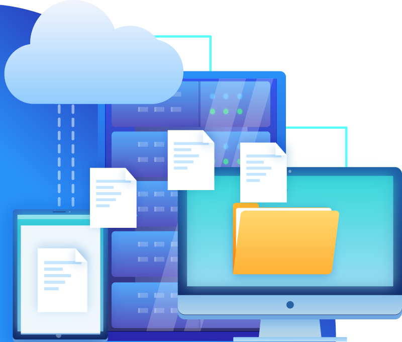 1X Hosting Illustration 03 Digital Asset Management