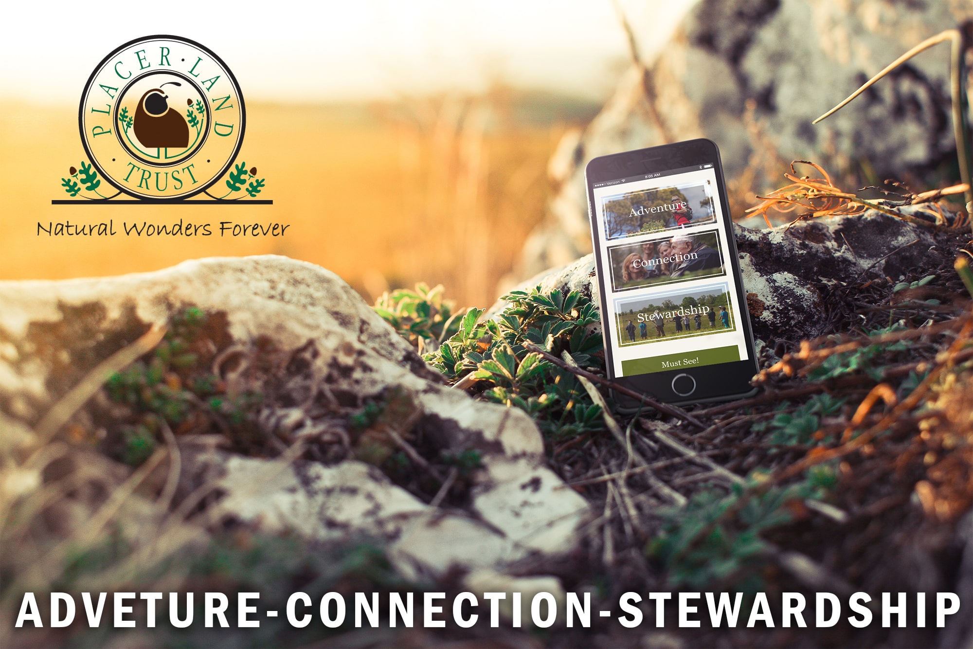 Placer Land Trust website mobile mockup