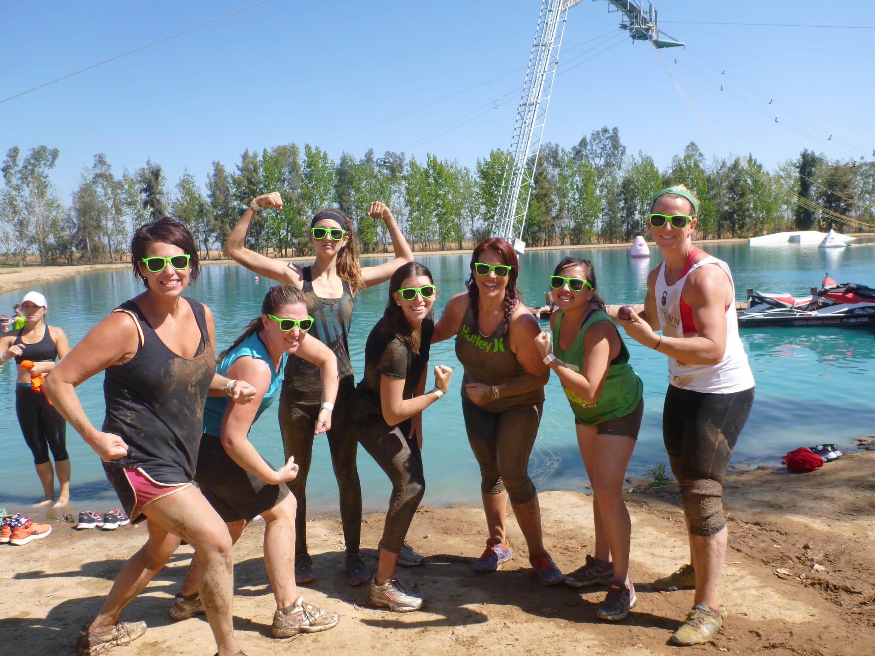 wake island mud run participants finishing photo