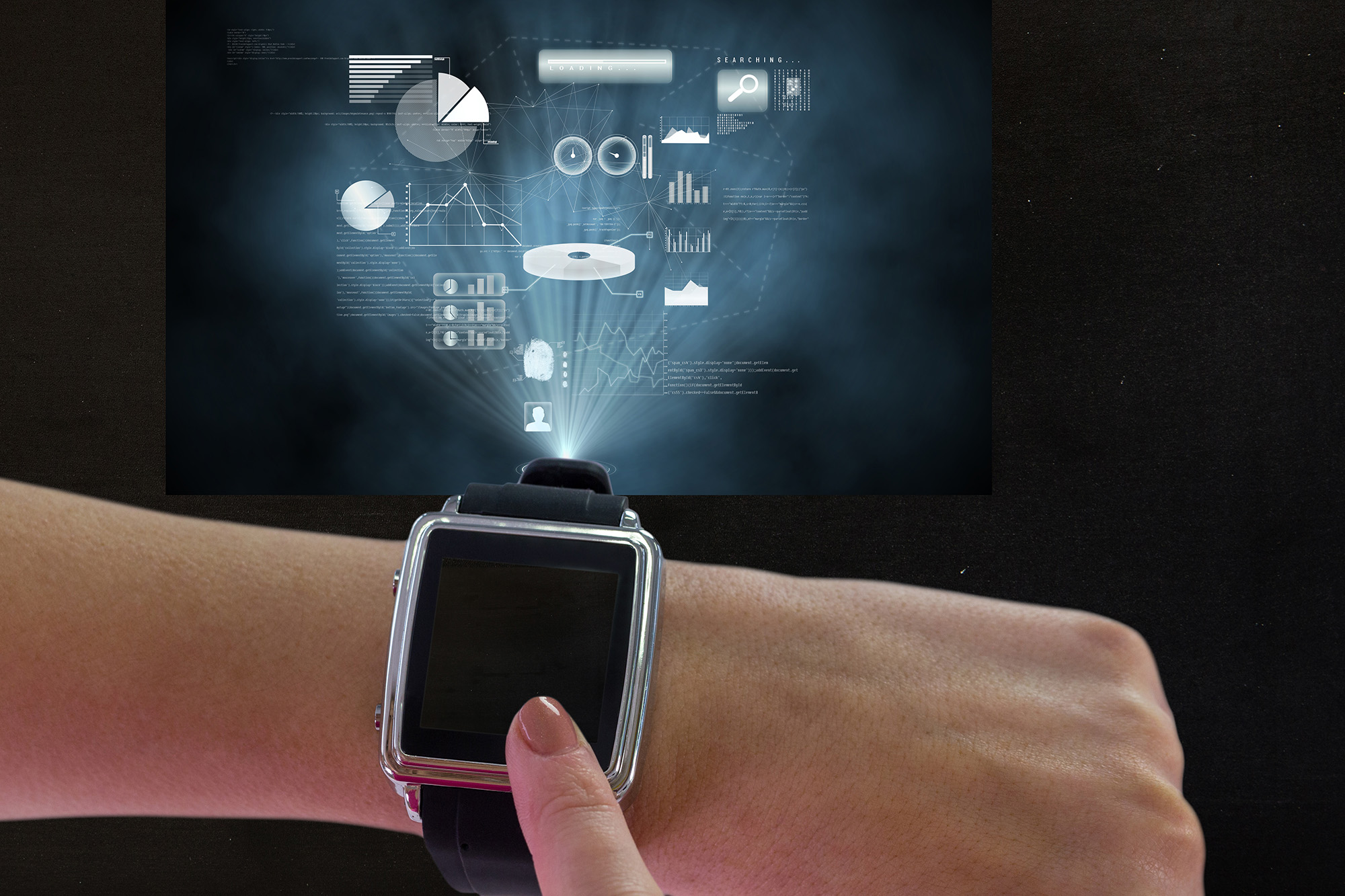 smartwatch projector digital hologram interface