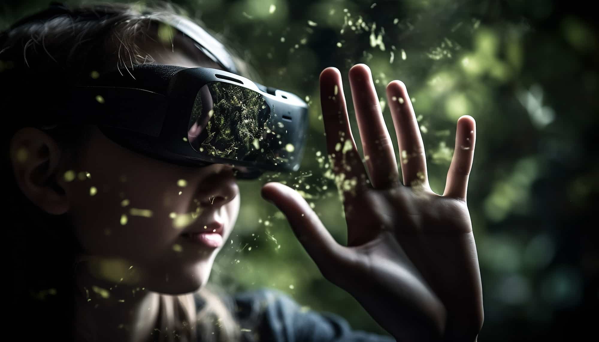 caucasian child enjoys futuristic vr adventure nature generated by ai The Storm is Here - 22 Trends That May Have Major Impacts On Your Work & Life AI + Machine Learning, Business, Digital Culture, Digital Workspace, Finance, Insights, Management, Marketing, MR Mixed Reality, Personal Finance, Platforms, Process Optimization, VR Virtual Reality