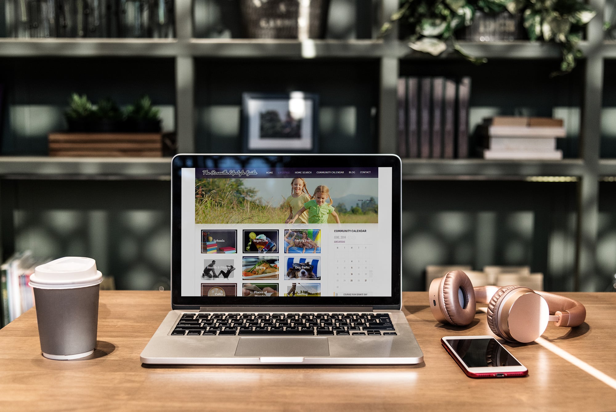 roseville lifestyle guide website screenshot menu