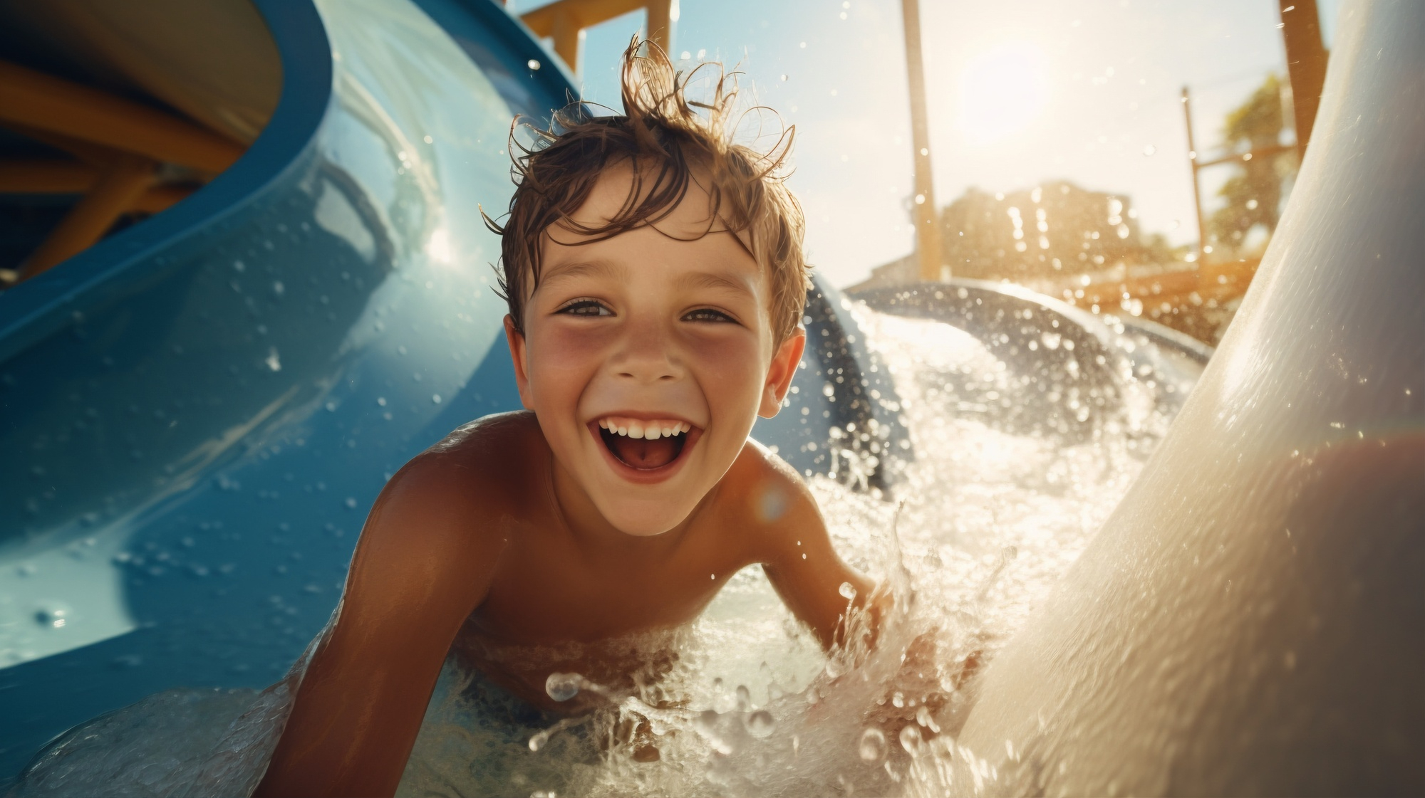 portrait young boy water park Roseville Lifestyle Guide